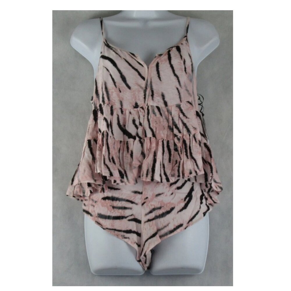 Midnight Bakery Women's 2-Piece Rayon Pajama Set, Pink Animal Print, XL